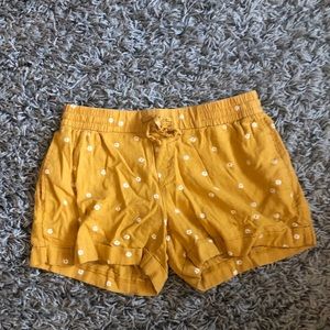 Yellow drawstring shorts